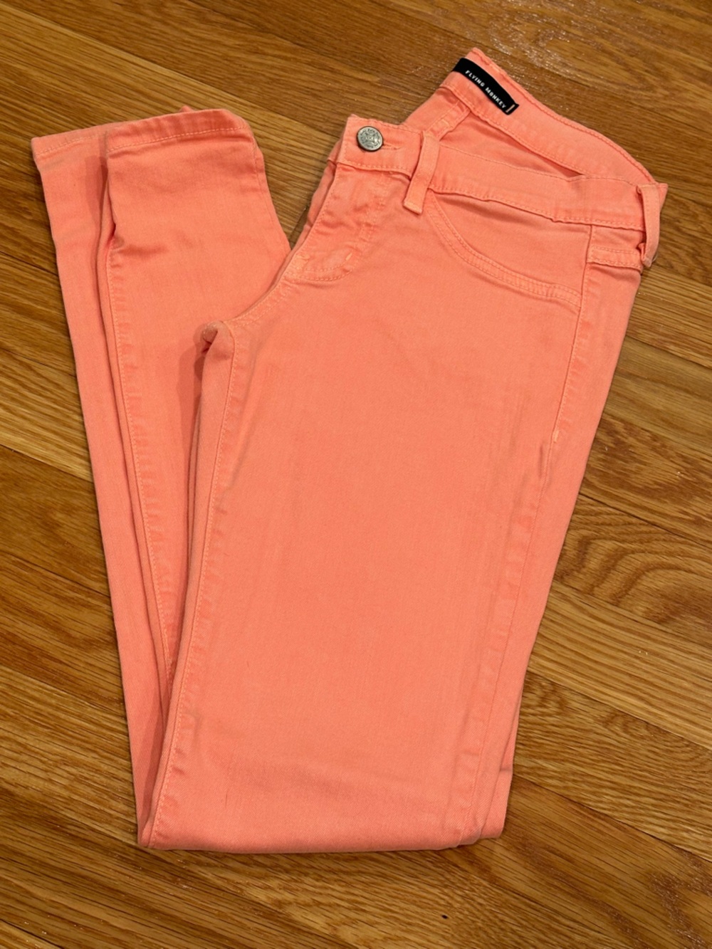 Flying Monkey Coral Orange Salmon color Skinny Jeans Size 5